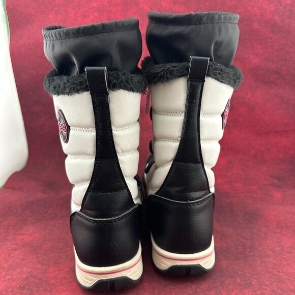 TOTES ALPINE MACKENZIE KIDS GIRLS WINTER BOOTS WHITE & BLACK THERMOLITE SIZE 4M - Picture 4 of 11
